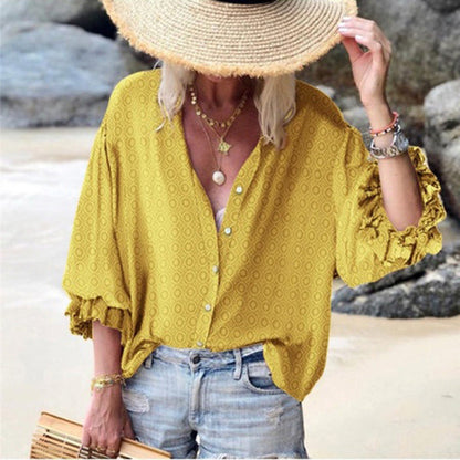 Chic Dot Button Down Blouse by Sophie Laurie