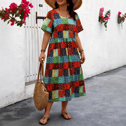 Vibrant Patchwork Sophie Laurie Summer Maxi Dress