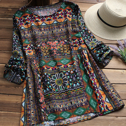 Boho Print Cotton Blouse Sophie Laurie