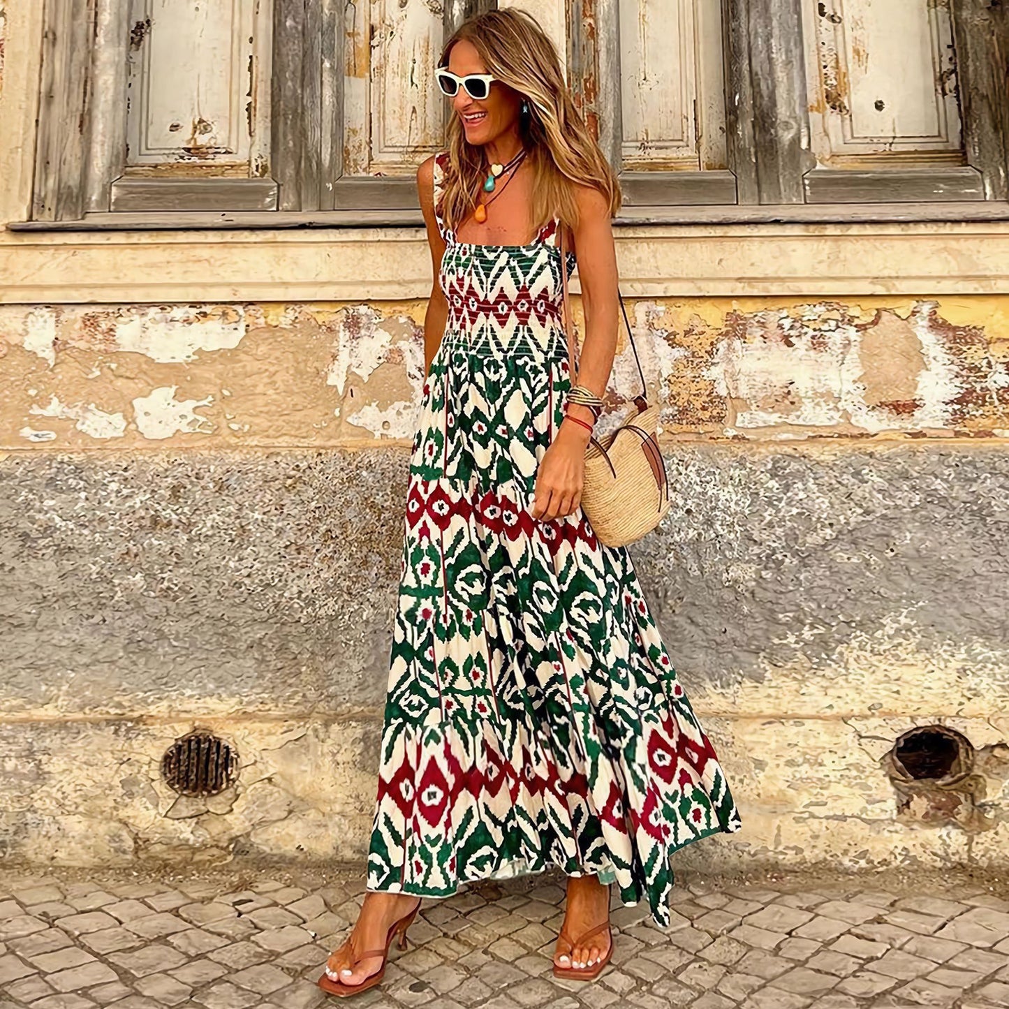 Elegant Floral Strap Dress by Sophie Laurie