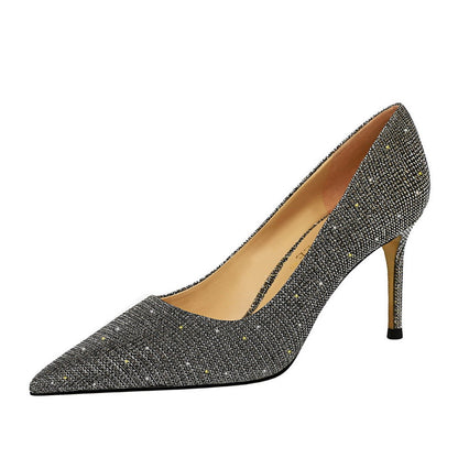 Sequined Pointed Heels by Sophie Laurie