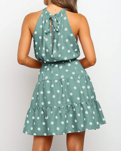 Chic Polka Dot Halter Dress by Sophie Laurie