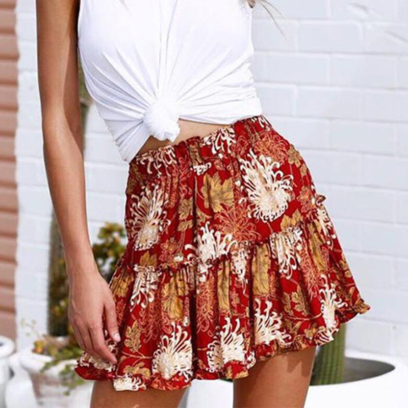 Vibrant Floral Print Skirt Sophie Laurie