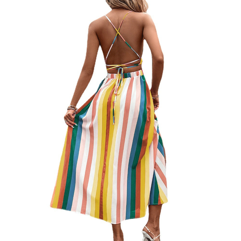 Vibrant Rainbow Stripe Dress Sophie Laurie