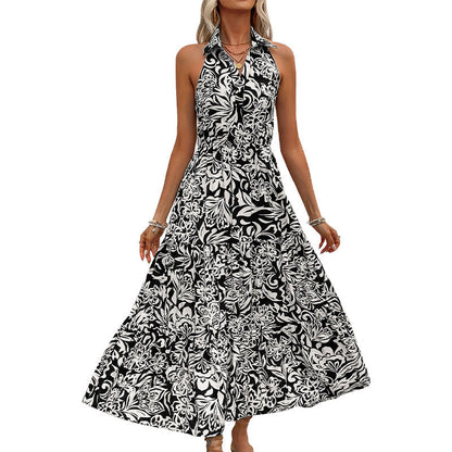 Elegant Floral Halter Dress by Sophie Laurie