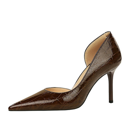 Chic Snake Print Heels by Sophie Laurie