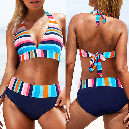 Striped High Waist Bikini by Sophie Laurie