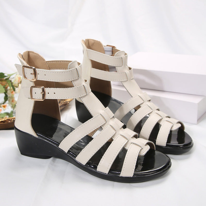 Chic Hollow-Out Wedge Sandals by Sophie Laurie
