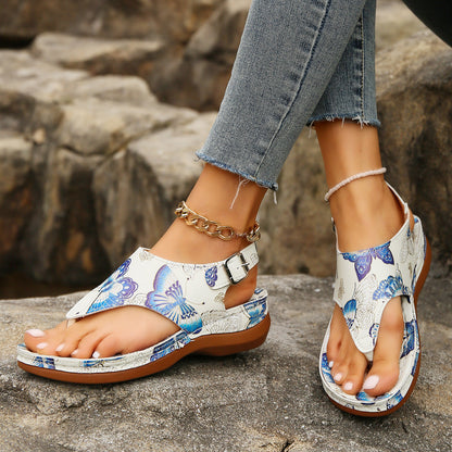 Floral Wedge Sandals by Sophie Laurie