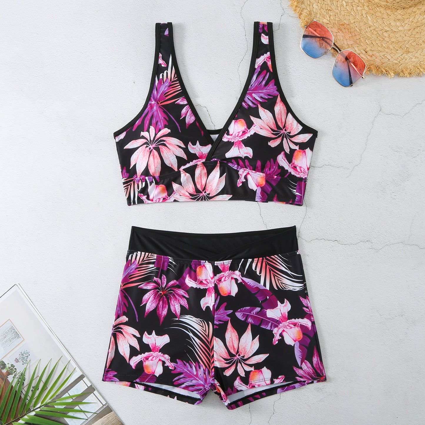 Vibrant Printed Boxer Bikini by Sophie Laurie