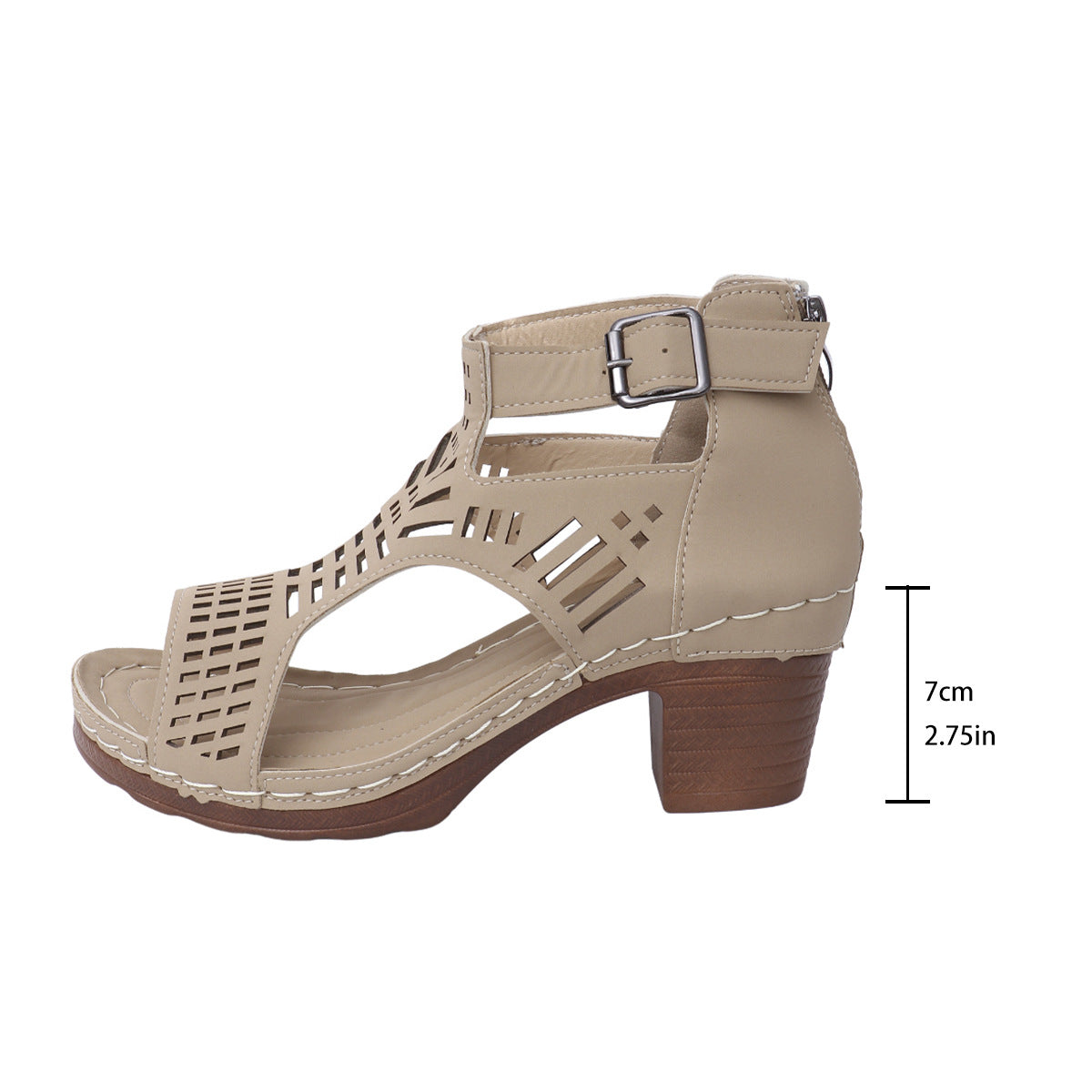 Chic Cutout Sophie Laurie Chunky Heel Sandals