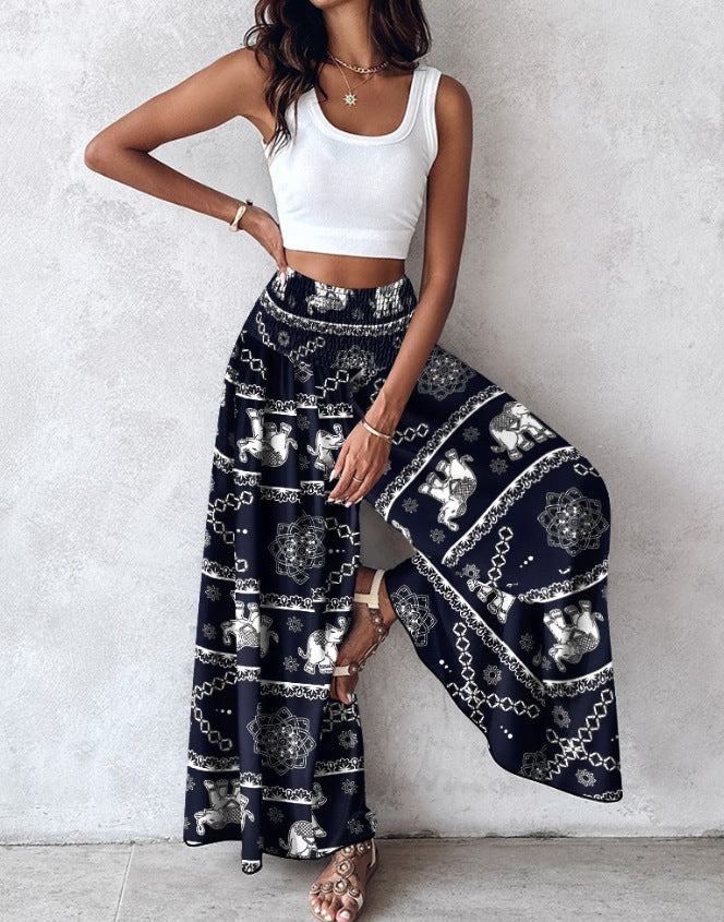Retro Floral Wide-Leg Pants by Sophie Laurie