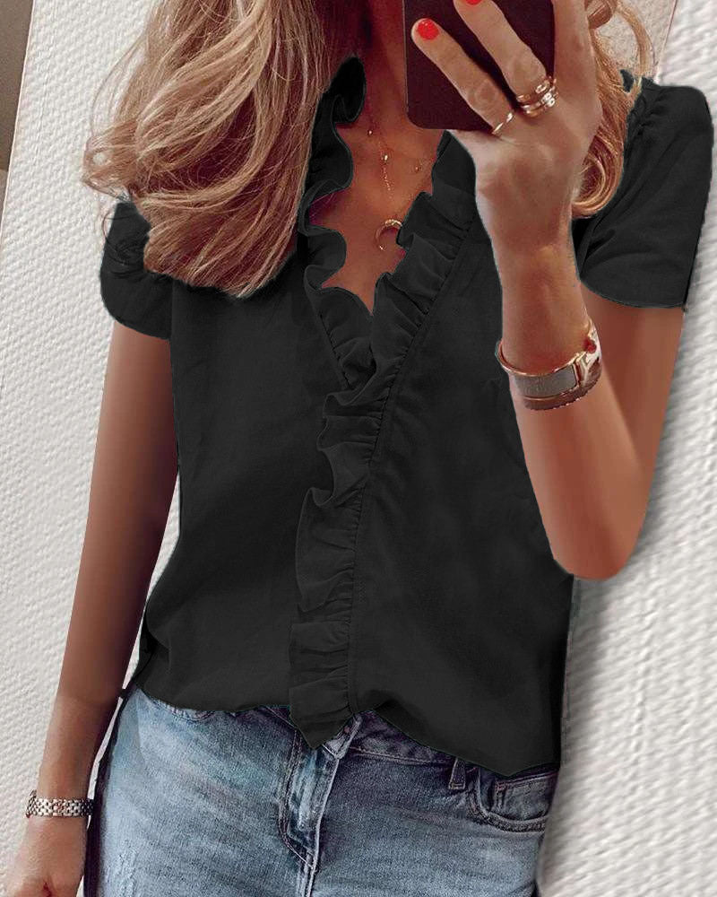 Chic Ruffled Long Sleeve Blouse by Sophie Laurie