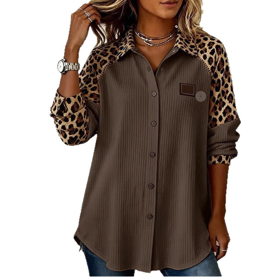 Trendy Printed Lapel Blouse by Sophie Laurie