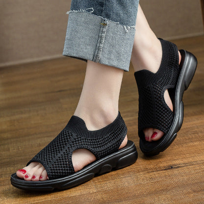 Breathable Knit Flat Sandals by Sophie Laurie