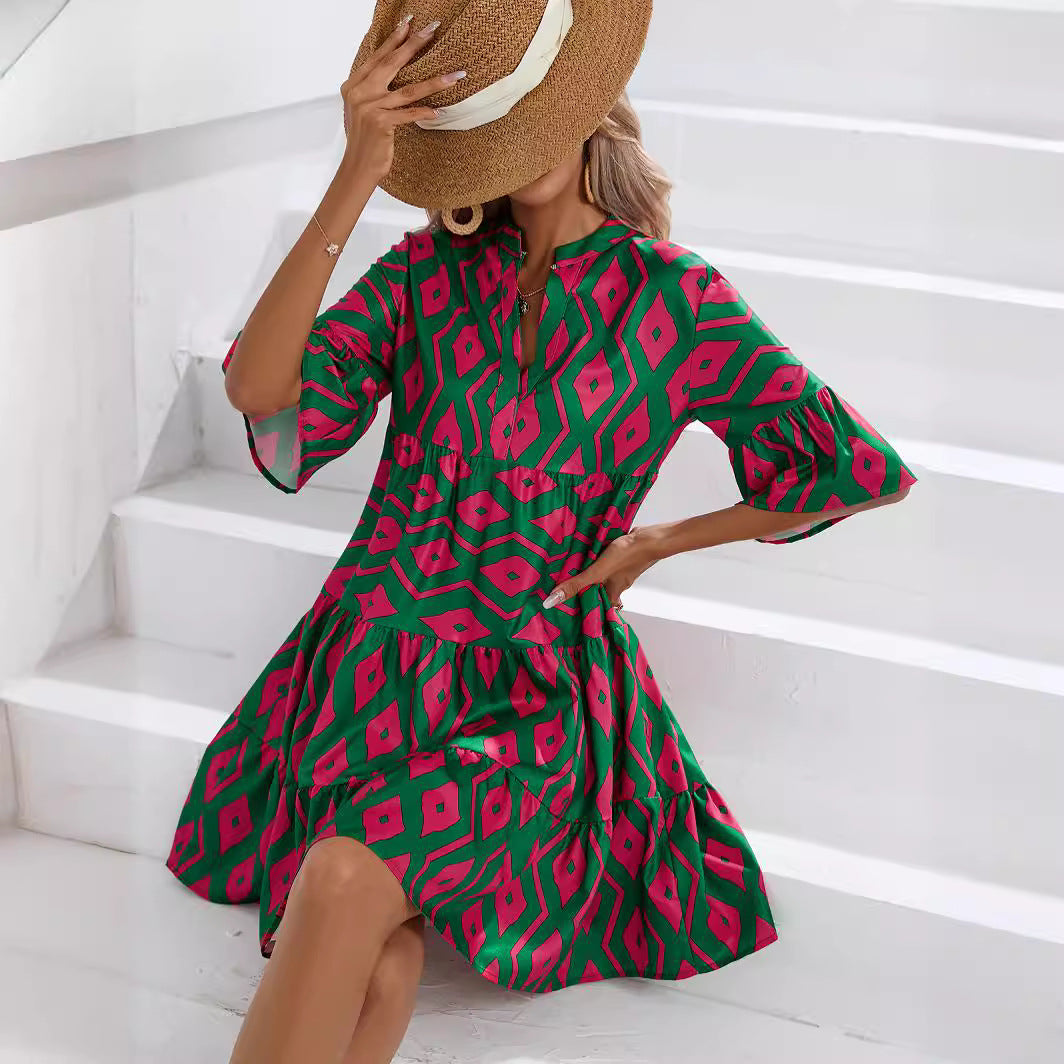 Boho V-Neck Summer Dress by Sophie Laurie