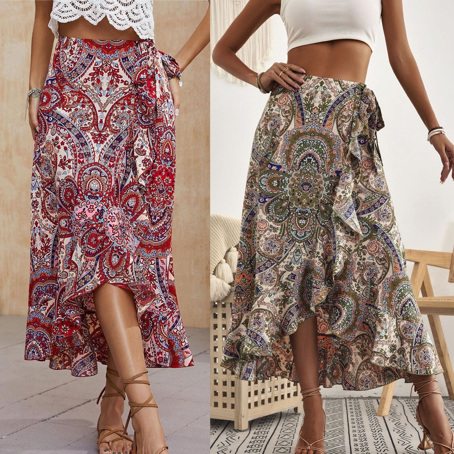 Boho Ruffle Sophie Laurie Pinterest-Inspired Skirt