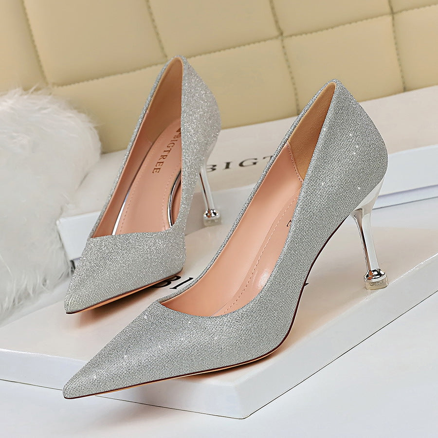 Sparkling Pointed Toe Heels by Sophie Laurie