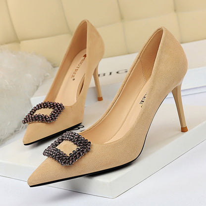 Elegant Rhinestone Stiletto Heels by Sophie Laurie