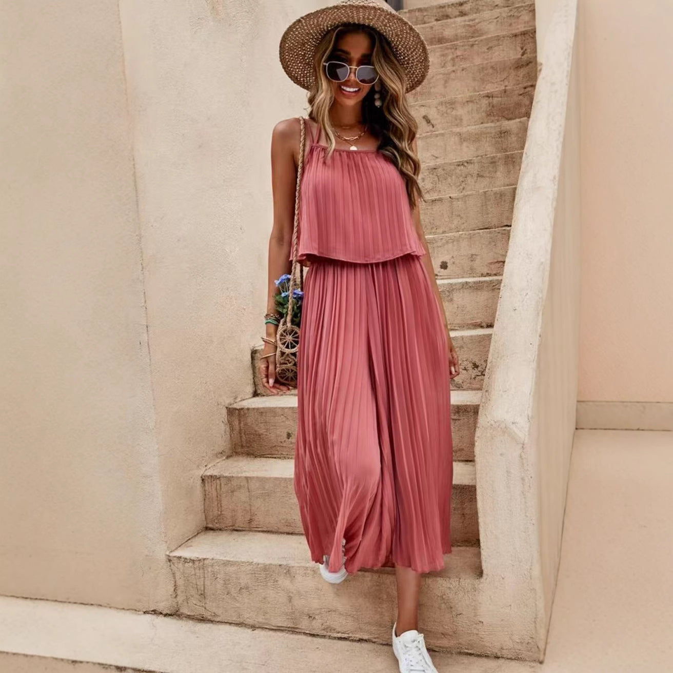 Pleated Loose Jumpsuit by Sophie Laurie