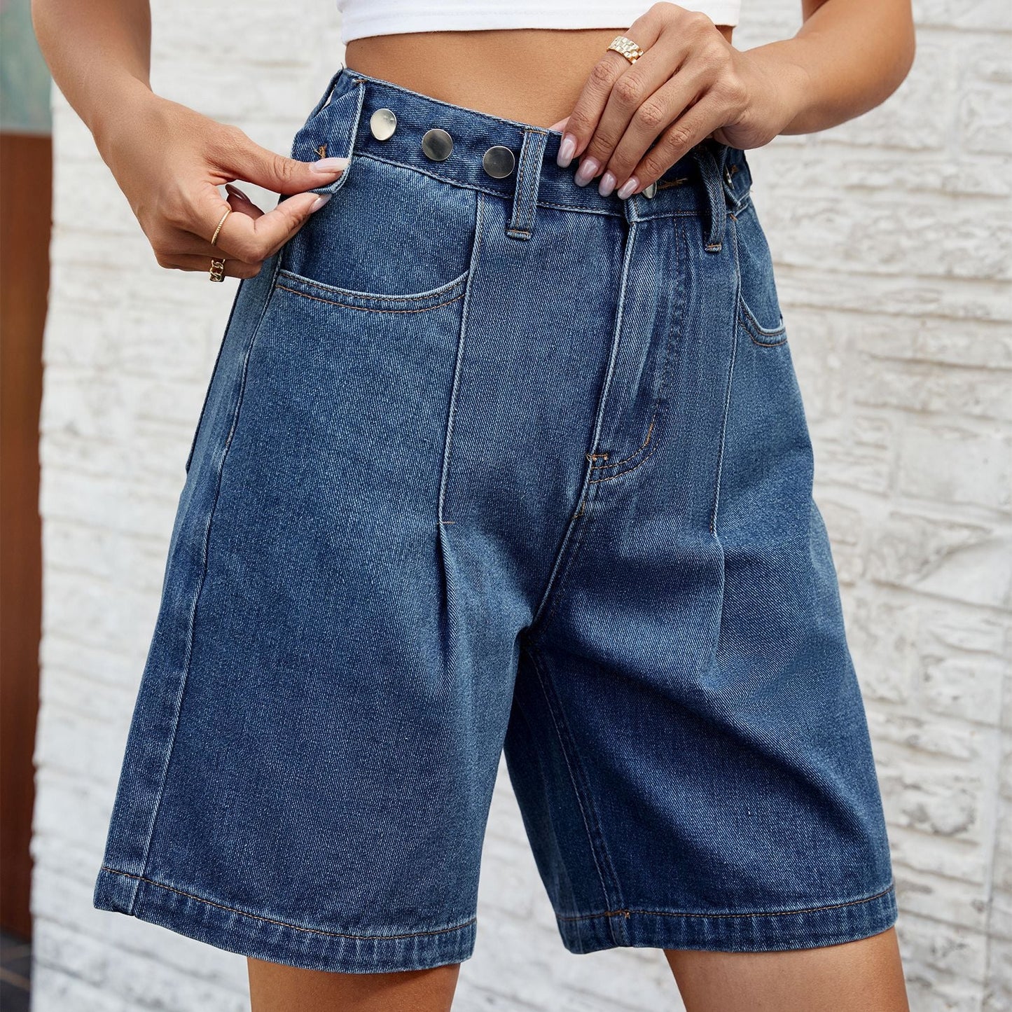 Adjustable Waist Denim Shorts Sophie Laurie Women’s
