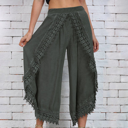 Elegant Wide-Leg Lace Pants by Sophie Laurie