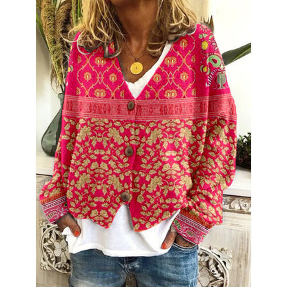 Vibrant Abstract Sophie Laurie Casual Cardigan