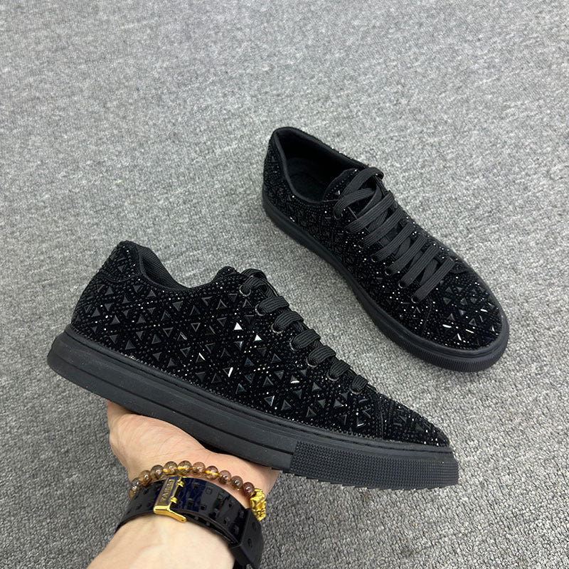 Rhinestone Suede Sneakers by Sophie Laurie