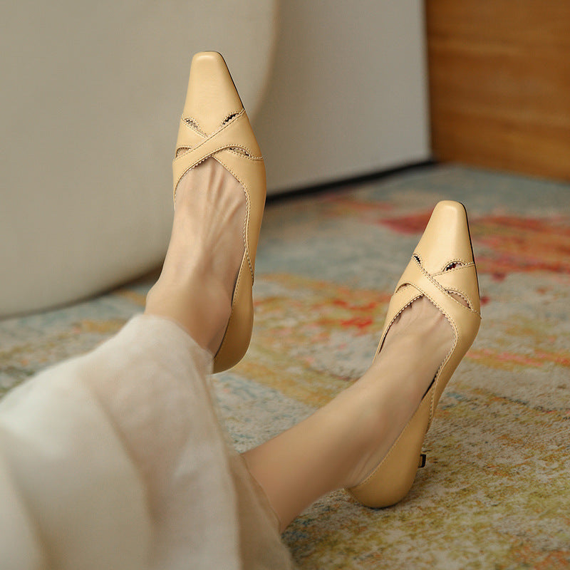 Elegant Leather Heels by Sophie Laurie