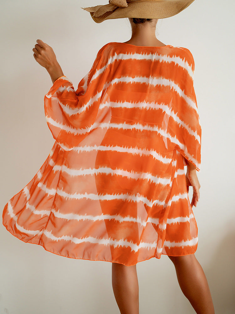 Vibrant Chiffon Three Piece Swimsuit by Sophie Laurie