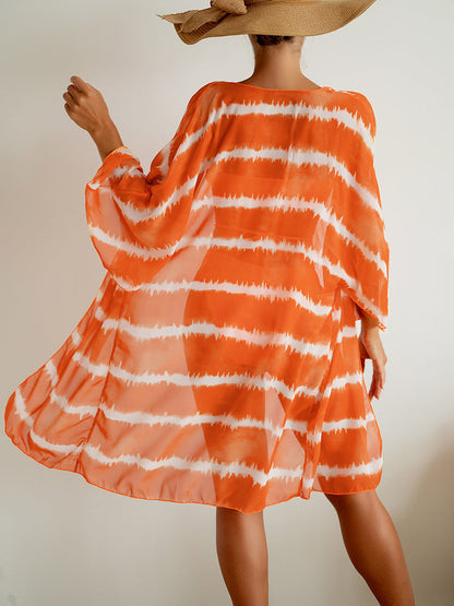 Vibrant Chiffon Three Piece Swimsuit by Sophie Laurie