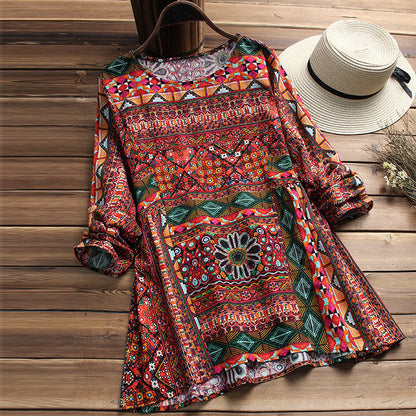 Boho Print Cotton Blouse Sophie Laurie