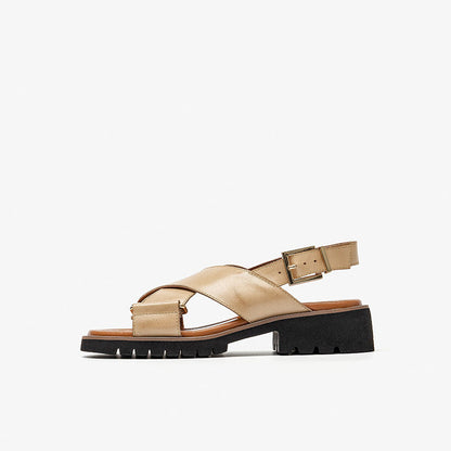 Retro Cross Strap Sandals by Sophie Laurie