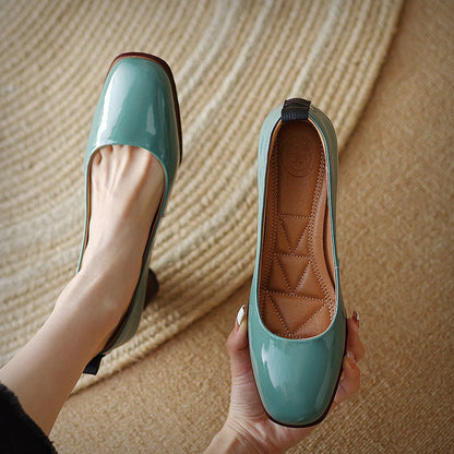 Elegant Leather Chunky Heels by Sophie Laurie