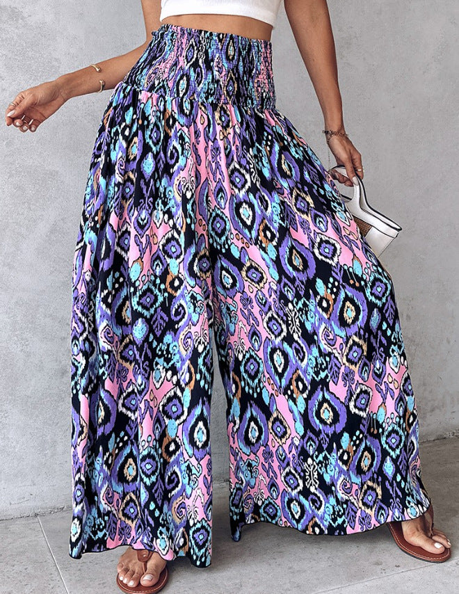 Retro Floral Wide-Leg Pants by Sophie Laurie