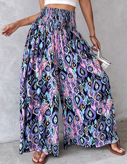 Retro Floral Wide-Leg Pants by Sophie Laurie