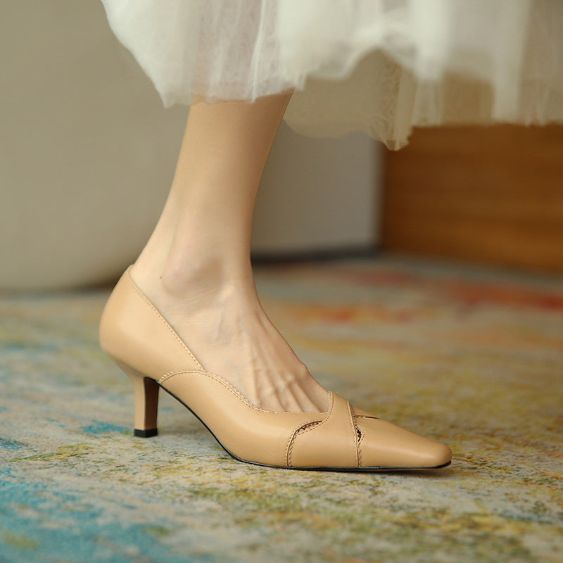Elegant Leather Heels by Sophie Laurie