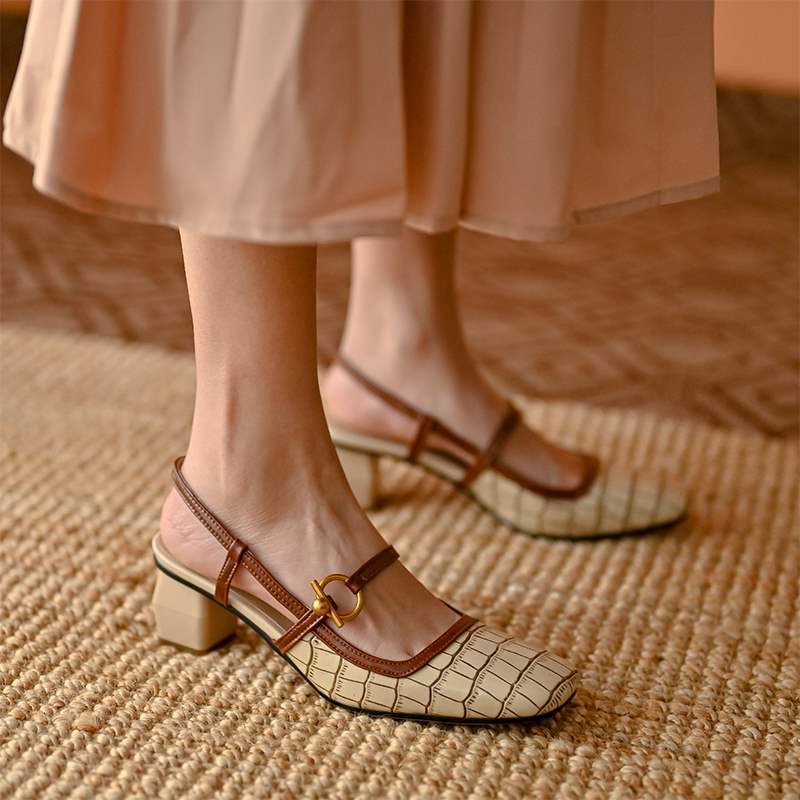Chic Square Toe Mary Jane Heels by Sophie Laurie