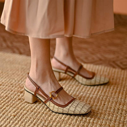 Chic Square Toe Mary Jane Heels by Sophie Laurie