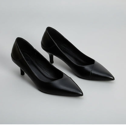 Elegant Black Sheepskin Heels by Sophie Laurie