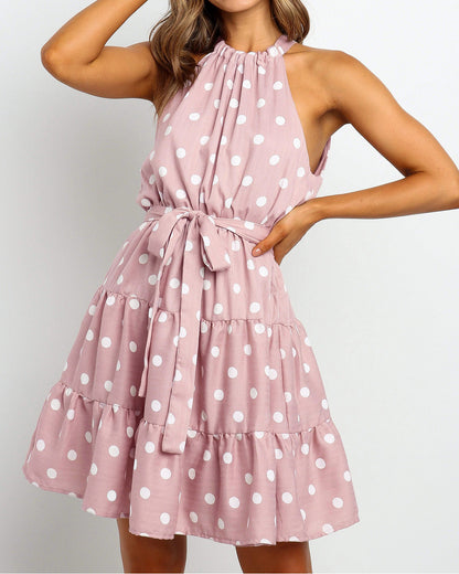 Chic Polka Dot Halter Dress by Sophie Laurie