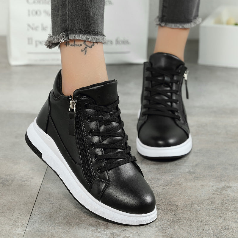 Sleek Leather Sneakers Sophie Laurie Board Shoes