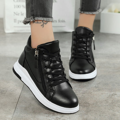 Sleek Leather Sneakers Sophie Laurie Board Shoes