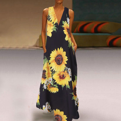 Boho Floral Sophie Laurie Sleeveless Maxi Dress
