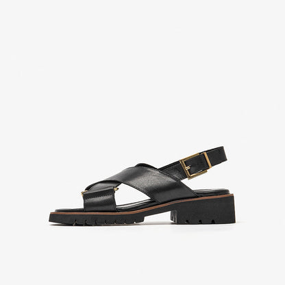 Retro Cross Strap Sandals by Sophie Laurie