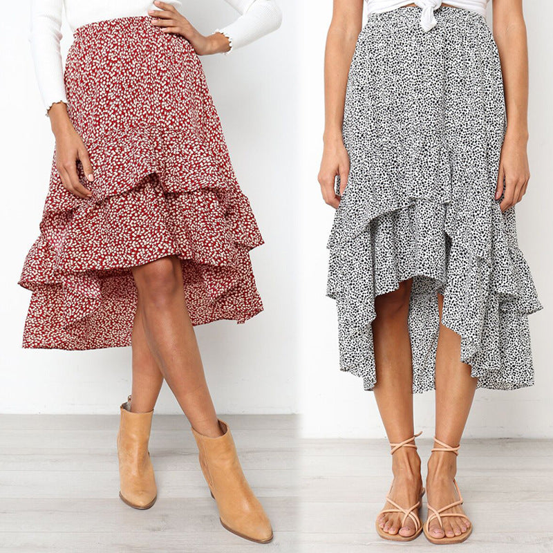 Floral Ruffle Midi Skirt by Sophie Laurie