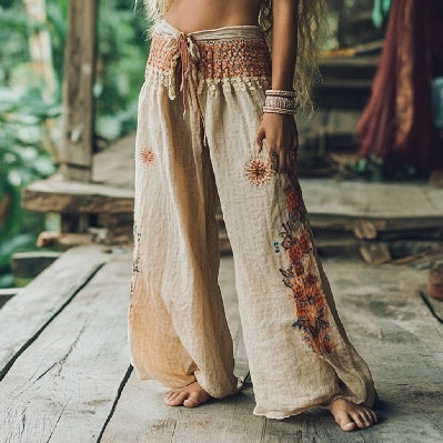 Elegant Floral High-Waisted Pants by Sophie Laurie