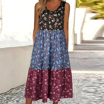 Floral Tiered Sophie Laurie Casual Vest Dress
