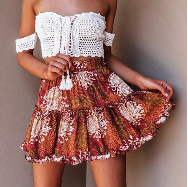 Vibrant Floral Print Skirt Sophie Laurie