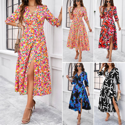Chic Floral Sophie Laurie Vacation Midi Dress